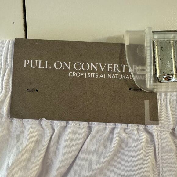 NWT Soft Surroundings Barbados Convertible Crop Cotton Lyocell Pants White Large - Picture 11 of 12